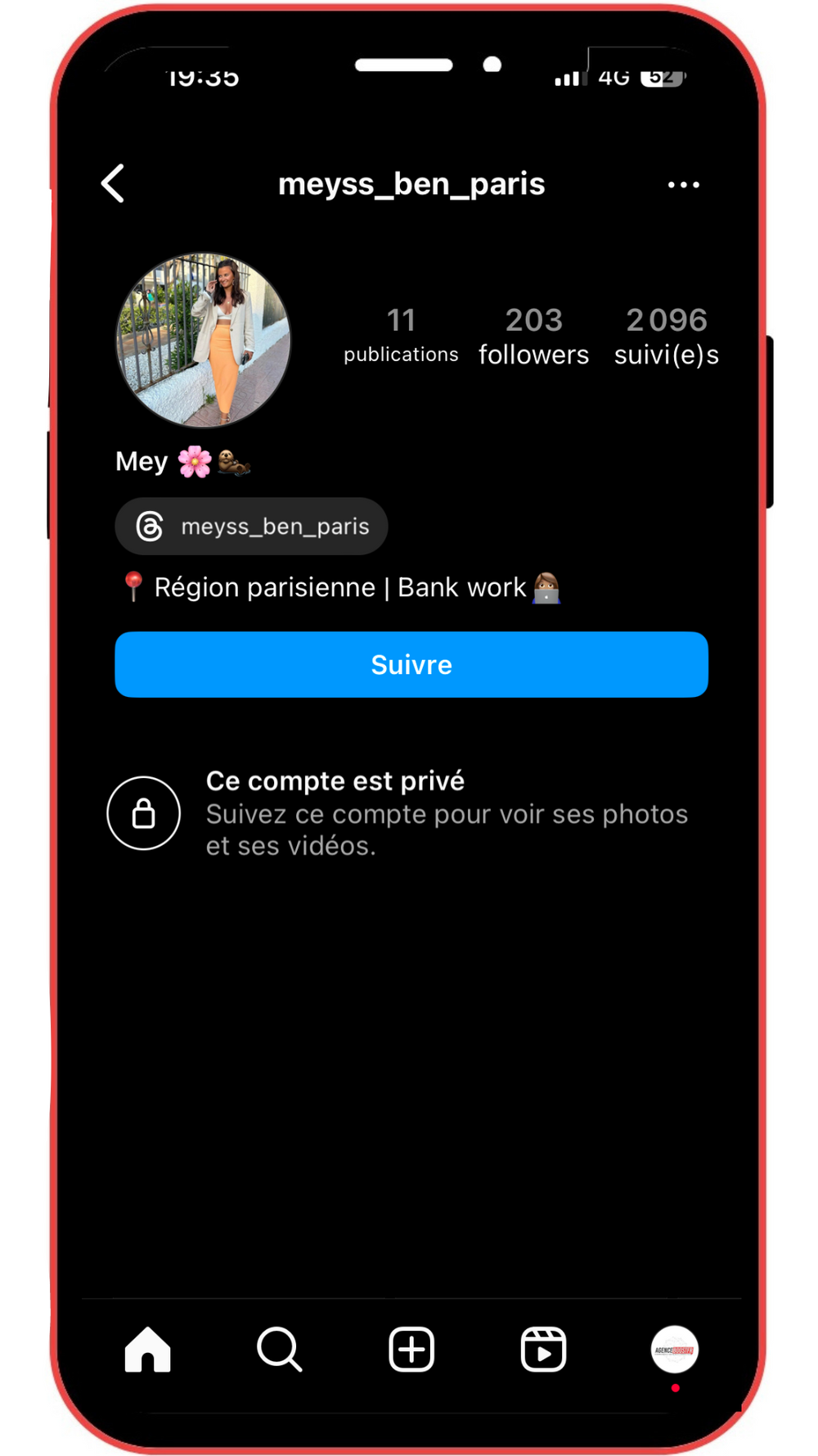 Abonnés Instagram Français (femme) Agence BoostFr